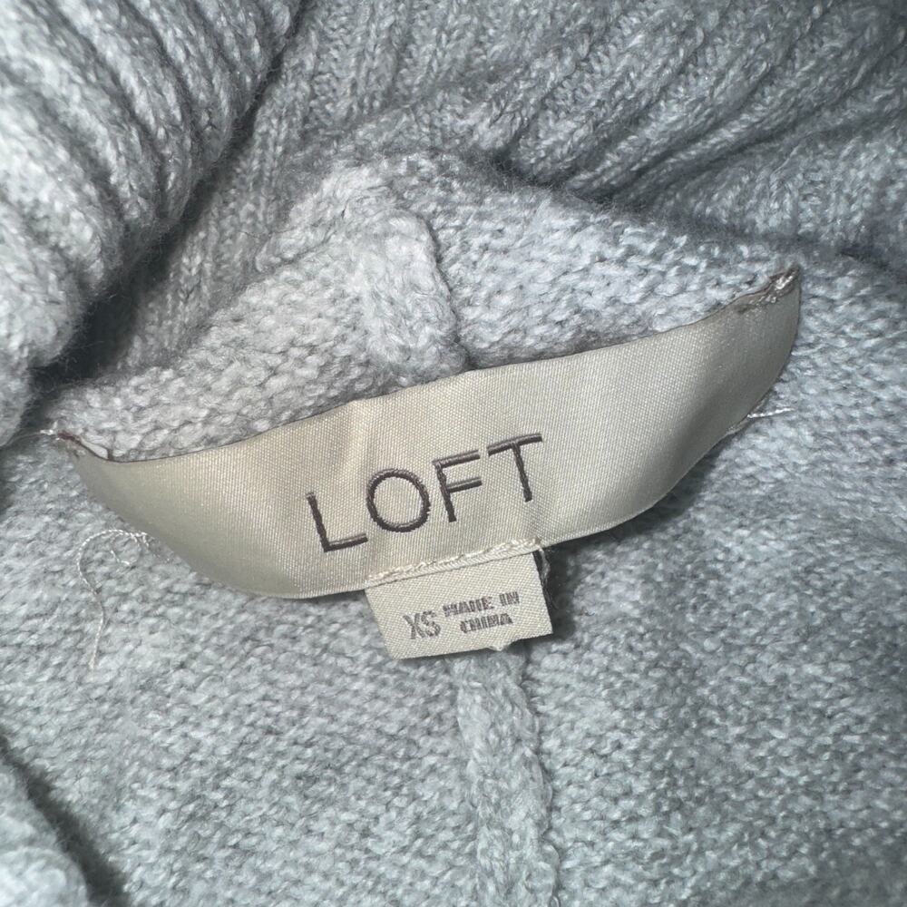 Loft Women XS Sweater Colorblock Pocket Poncho Oversized Mock Turtle Autumn Cozy - Picture 7 of 9